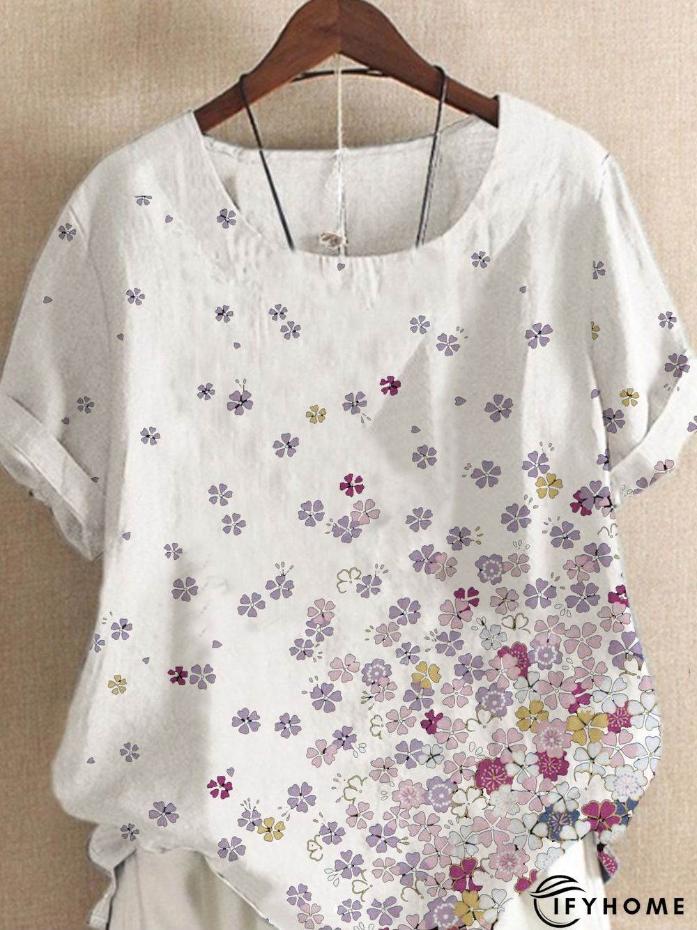 Casual Short Sleeve Crew Neck Tops | IFYHOME