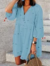 Loose Casual Half Sleeves Mini Dress