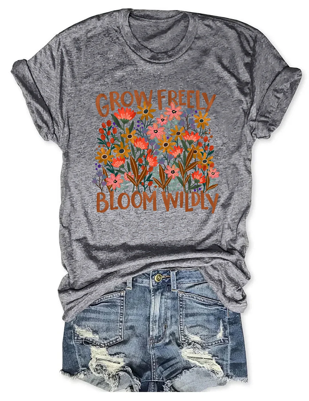 Grow Freely Boho Floral T-shirt