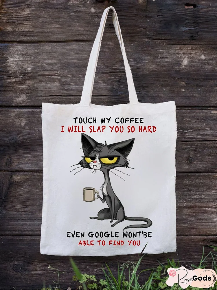 Cat Fun Letters Shopping Canvas Eco Tote Bag