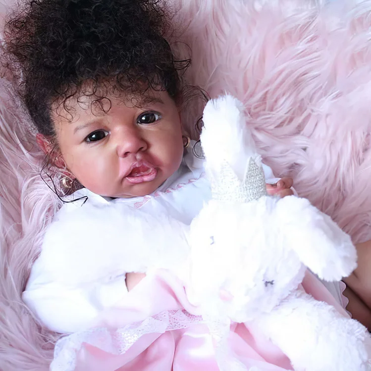 African American 12'' Handmade Cute Dante Reborn Baby Doll Girl