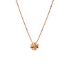 14K Rose Gold Round Lab Diamond Clover Pendant Necklace
