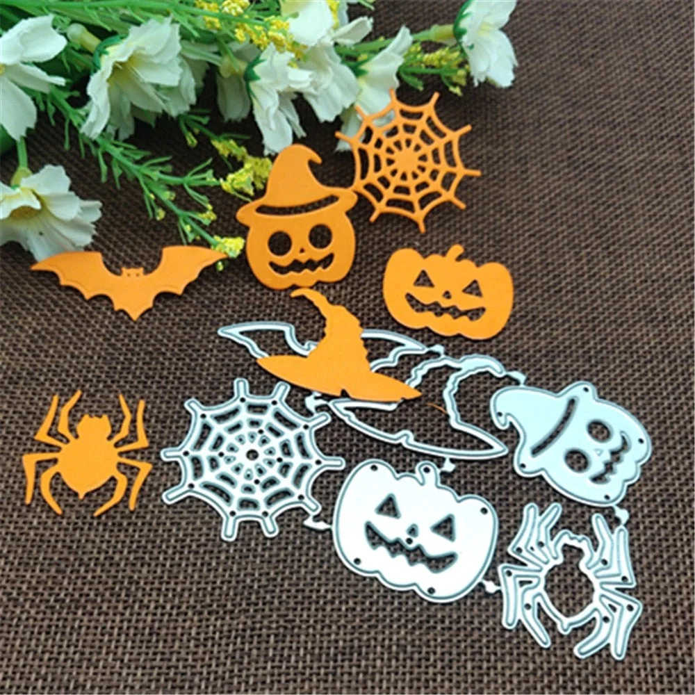 Halloween Cobweb pumpkin hat bat set frame Metal Cutting Dies Stencils For DIY Decorative Embossing Handcraft Die Template