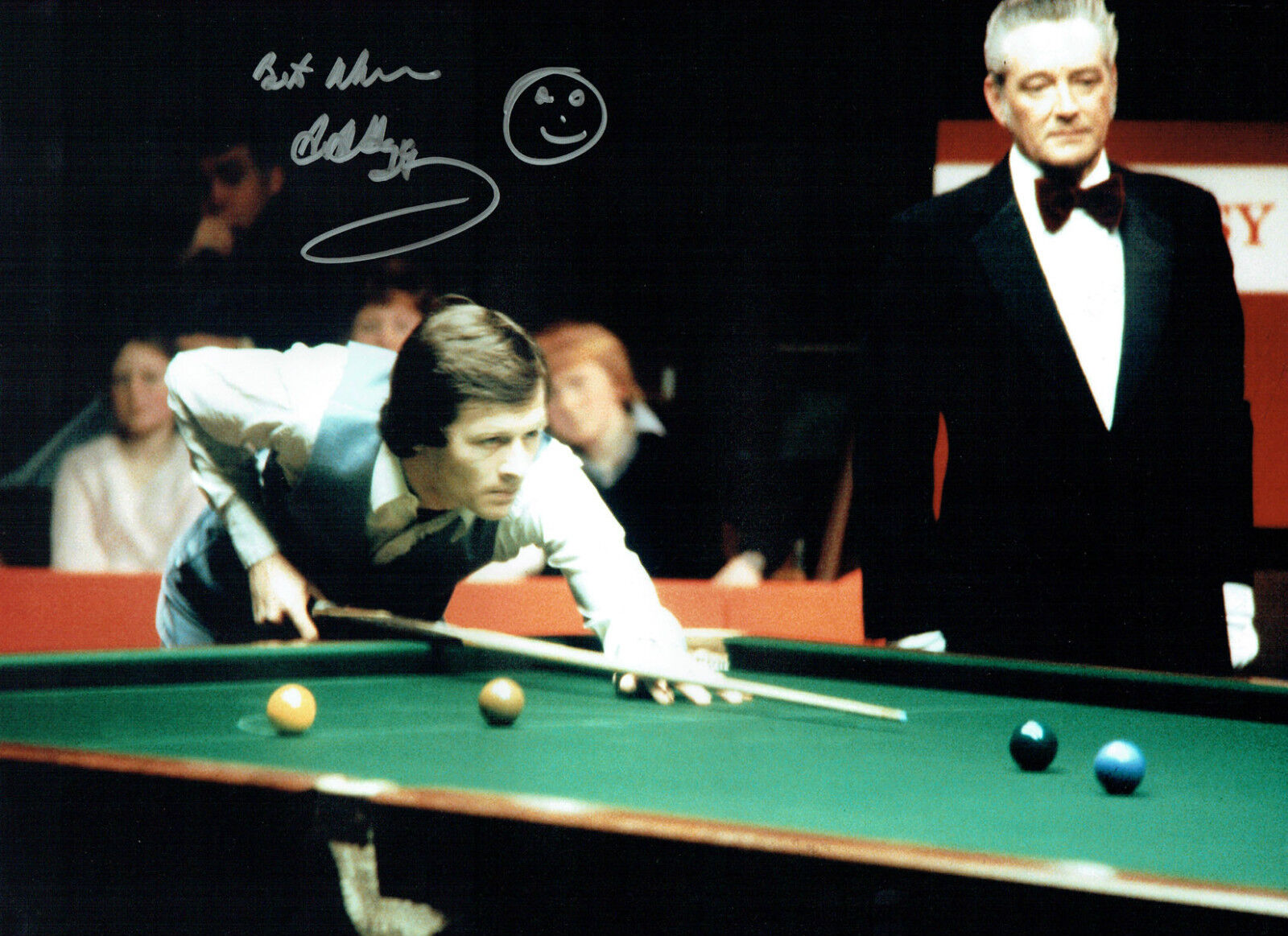 Alex HIGGINS Signed Autograph 16x12 SNOOKER Champion Action Photo Poster painting AFTAL COA