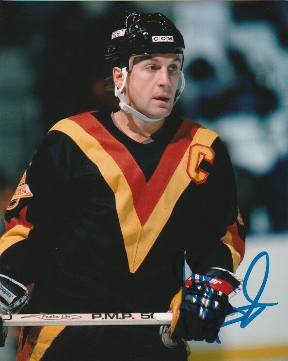 VINTAGE STAN SMYL SIGNED VANCOUVER CANUCKS 8x10 Photo Poster painting #3 Autograph