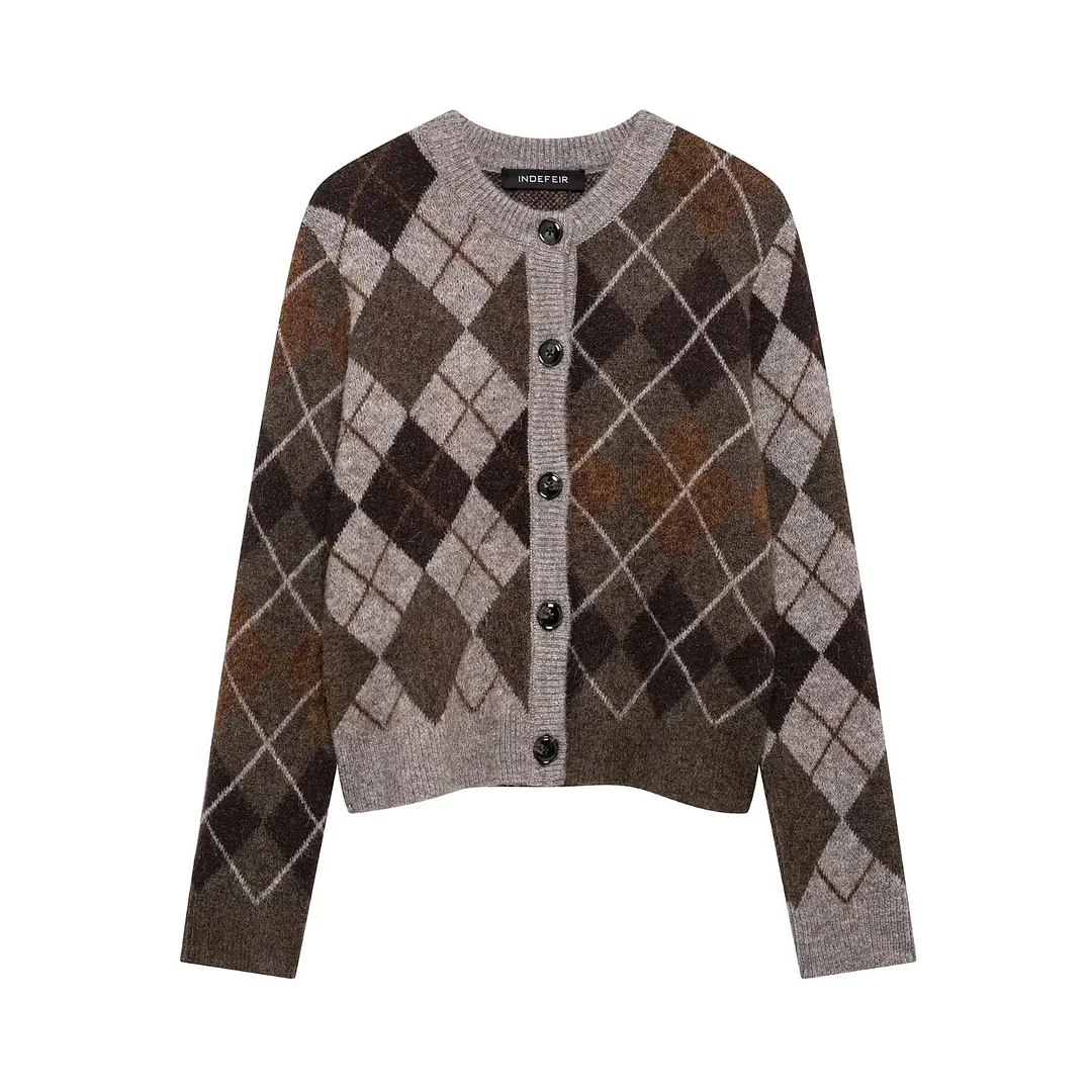 Nigikala Nigikala Women's Clothing Loose Casual Round-Neck Long-Sleeved Knitted Jacket In Autumn 2025