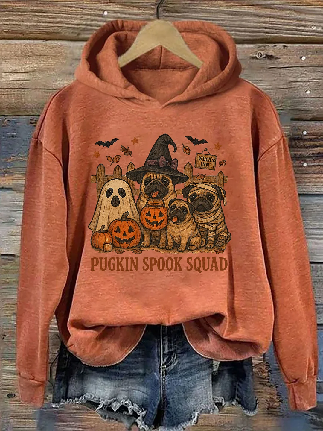 Retro Pug Halloween Hoodie