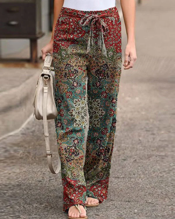 Women's Mandala Pattern Loose Casual Pants