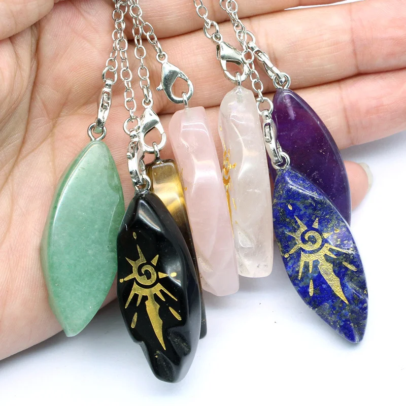 Irregular crystal divination sun rune pendulum geometric crystal hammer