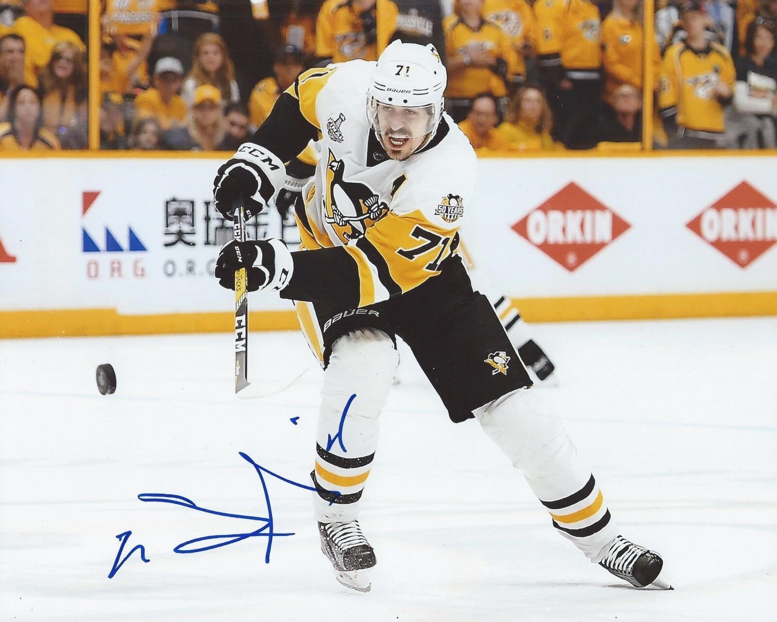 Evgeni Malkin Signed 8×10 Photo Poster painting Pittsburgh Penguins Autographed COA B