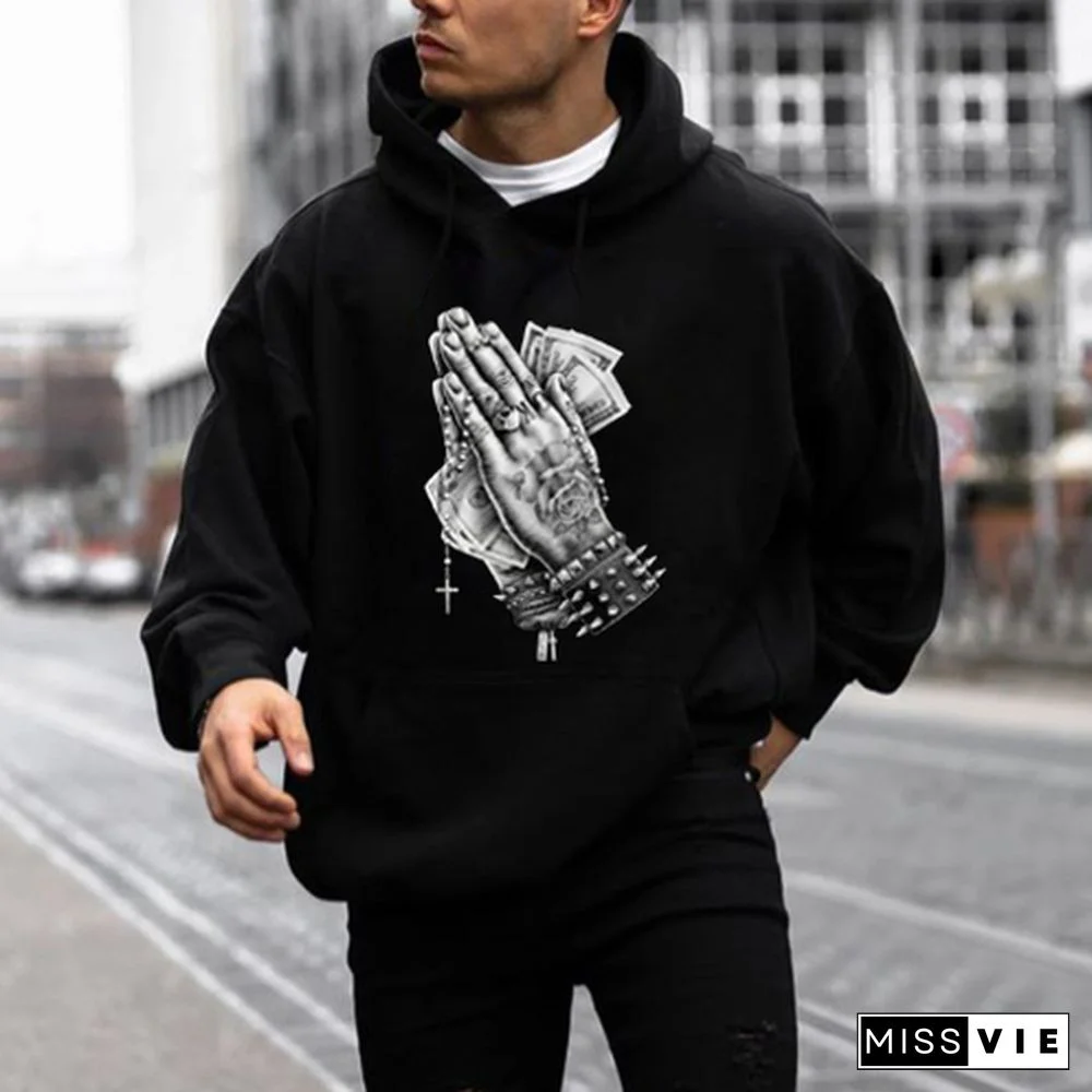 Mens Fashion Loose Hooded Sweater