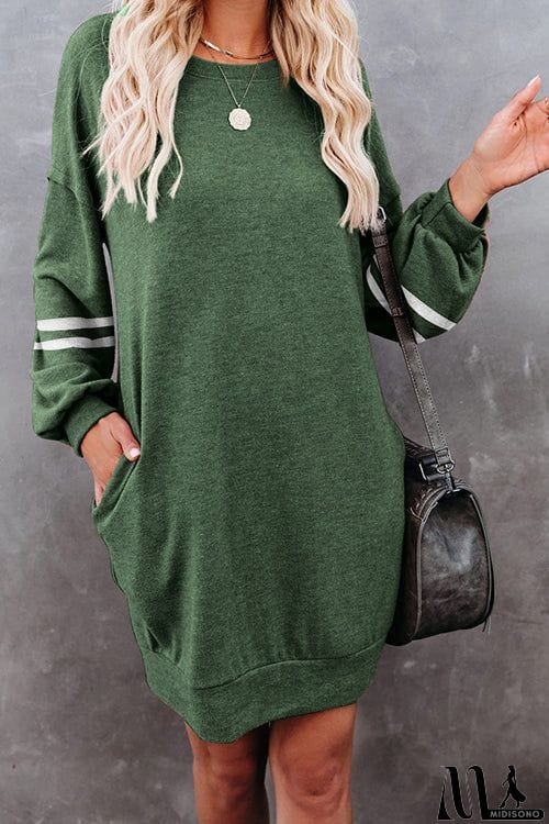 MidiSono - Stripe Comfy Casual Mini Shift Dress