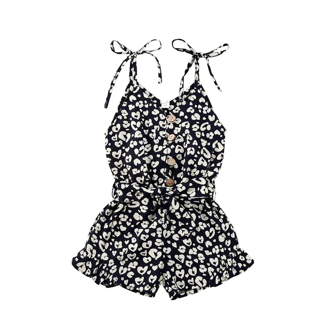 2020 Baby Summer Clothing Infant Girls Suspender Shorts Children Personalized Leopard Print Jumpsuit Sleeveless Strap Trousers