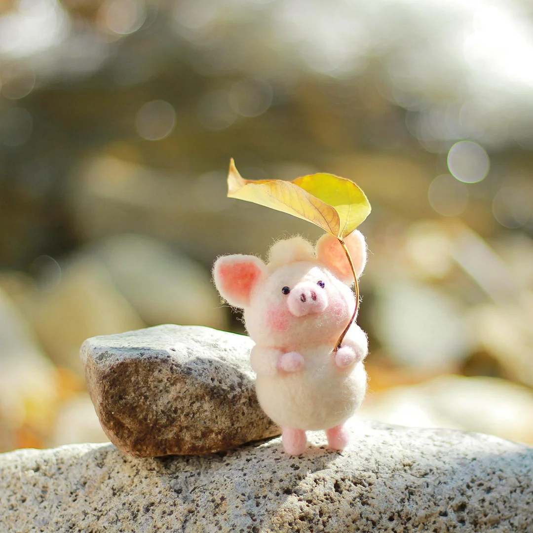 Cute Handmade Felt Pig