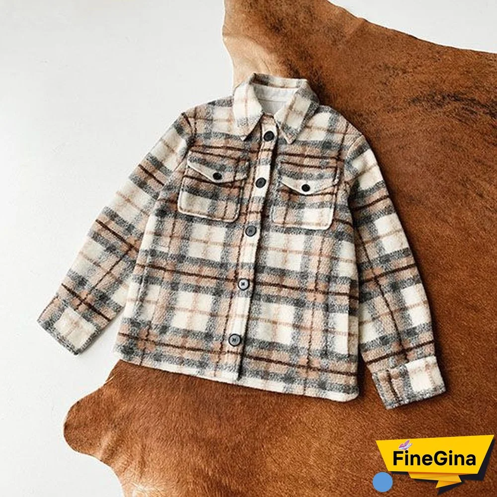 Dyed Pocket Overshirt Check Wool Blend Shirt Jacket