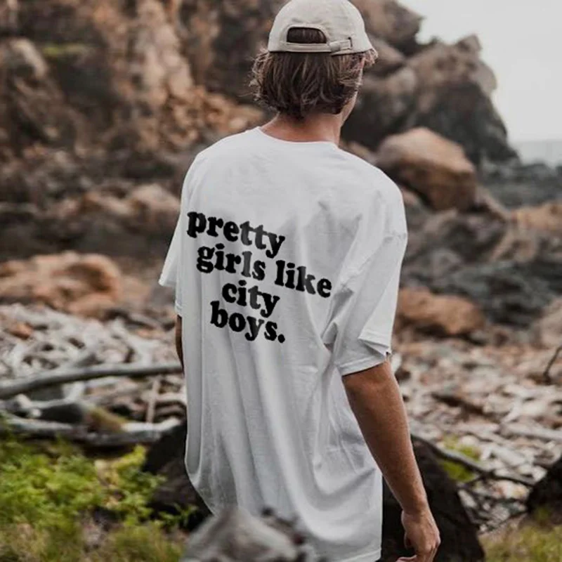 Outletsltd Pretty Girls Like City Boys Print T-Shirt