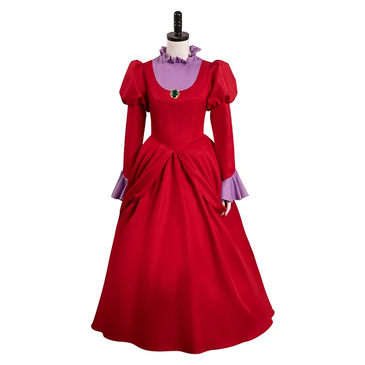 Cinderella Lady Tremaine Outfits Red Dress Cosplay Costume Halloween Carnival Suit