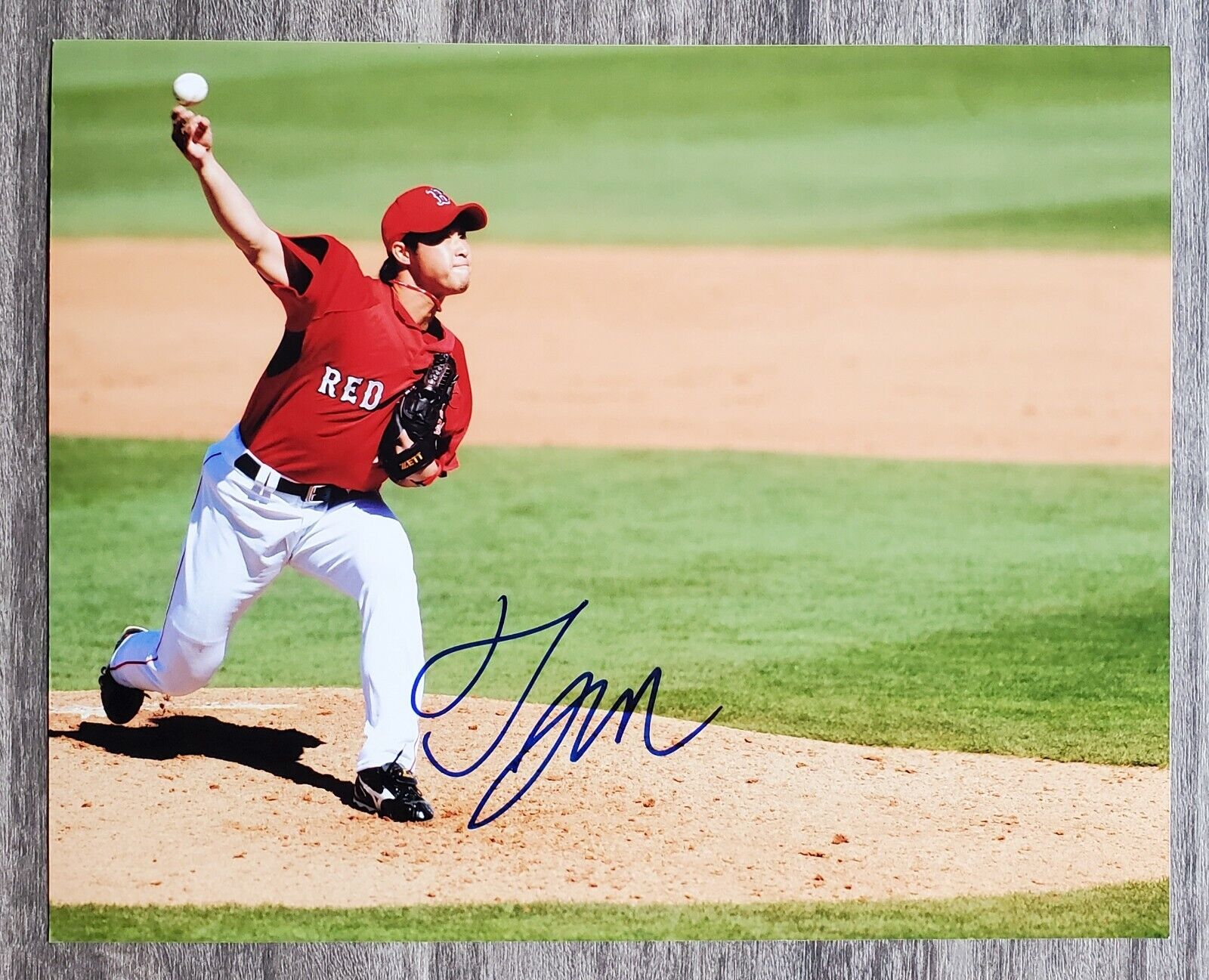 Junichi Tazawa Signed Boston Red Sox 8x10 Photo Poster painting World Series Champ Legend RAD