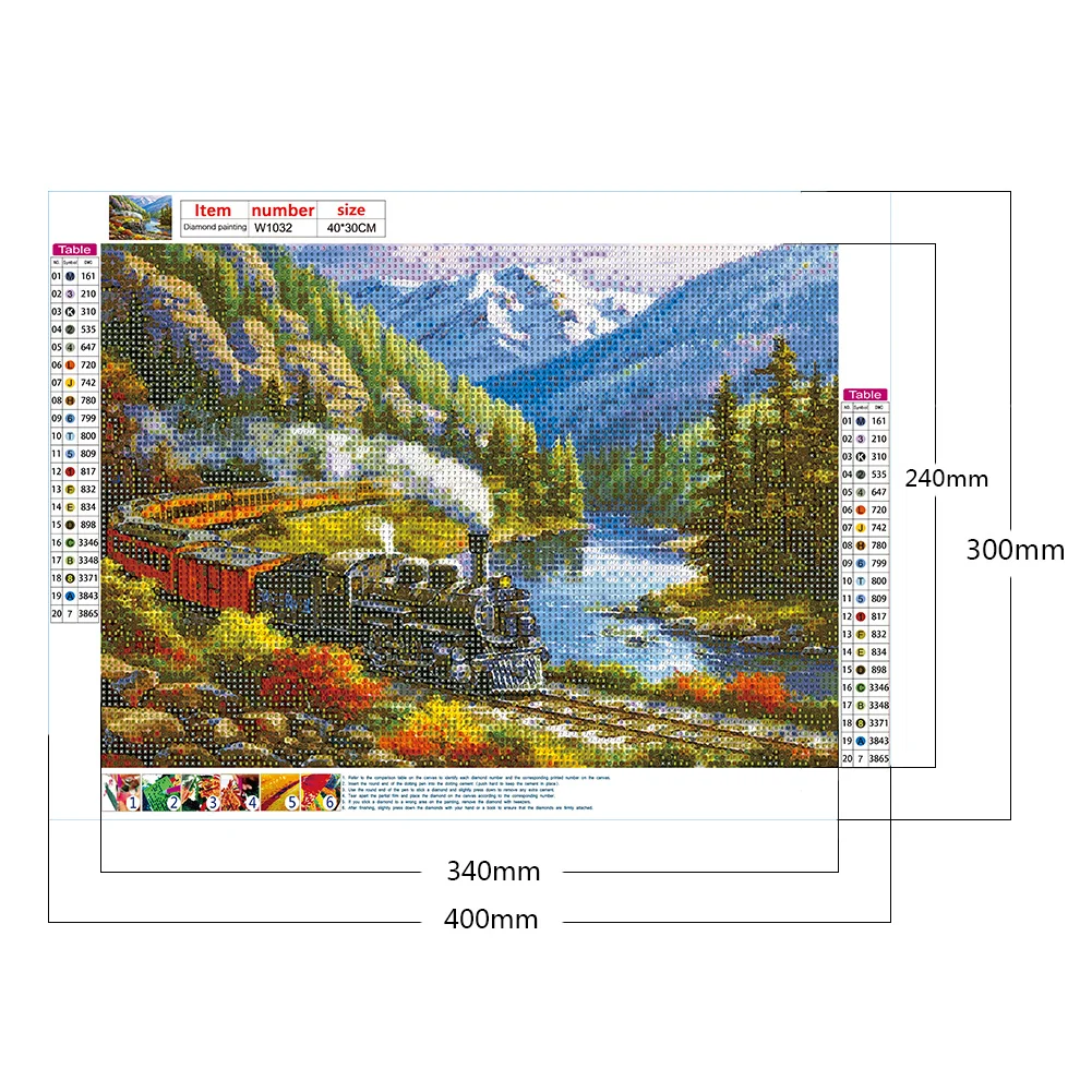 Diamond Painting - Full Round Drill - Train Park(40*30cm)
