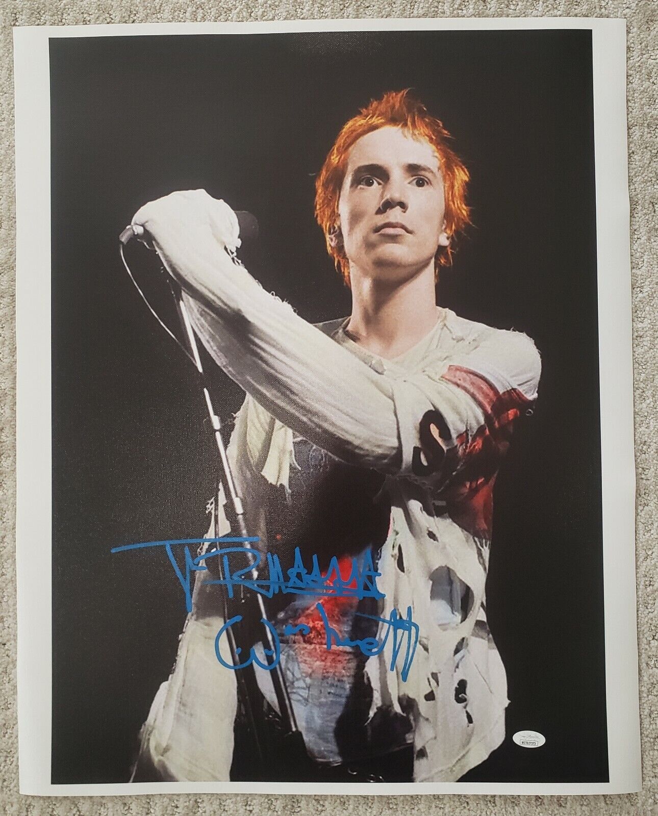 JOHNNY ROTTEN SEX PISTOLS SIGNED 18x24 Canvas First JSA Witness on eBay.