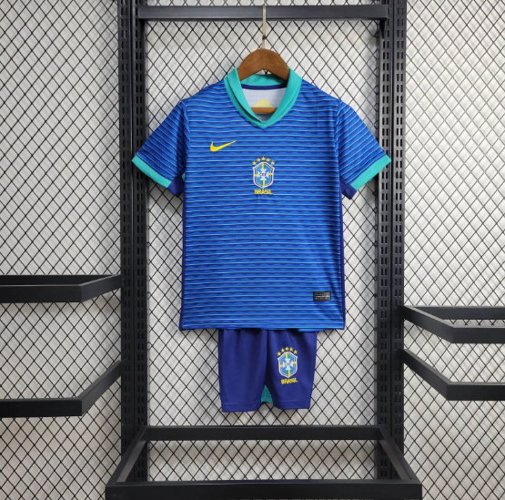 2024 Brazil Away Kids Kit Football jersey Thai Quality