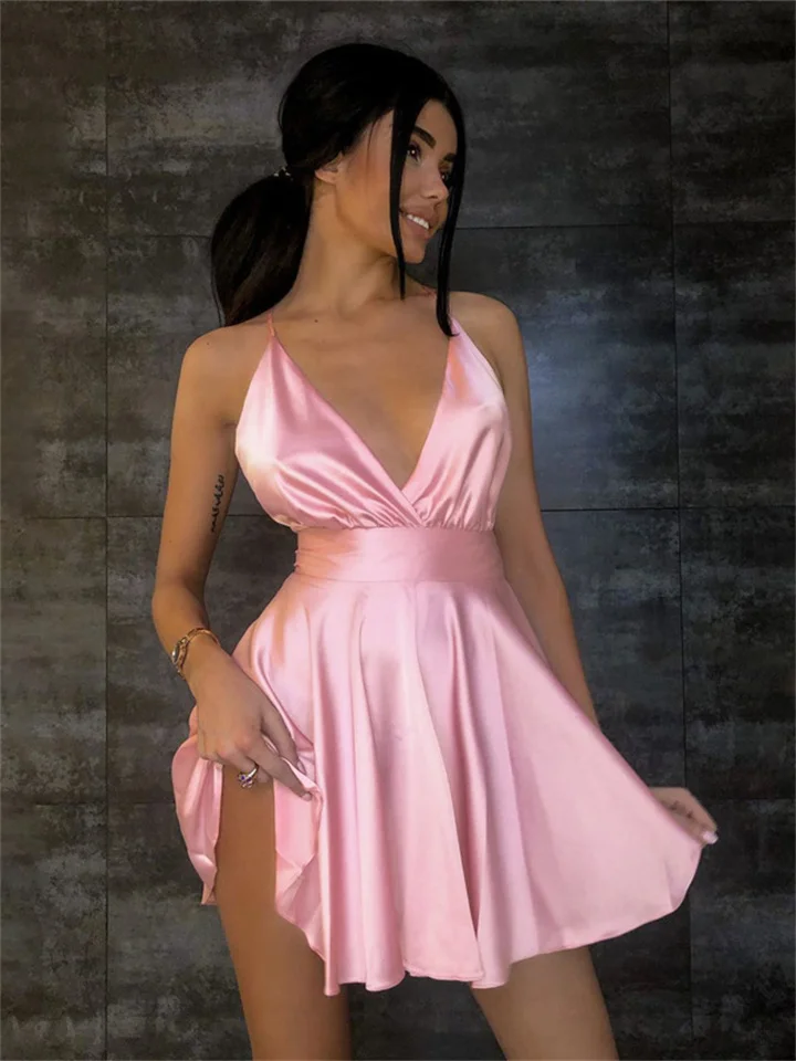 Summer New Bow Swing Sexy Halter Dresses for Women