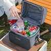 Double Layers Lunch Bag Leak Proof Hand-Held Cooler Box Portable Picnic Trip Bag
