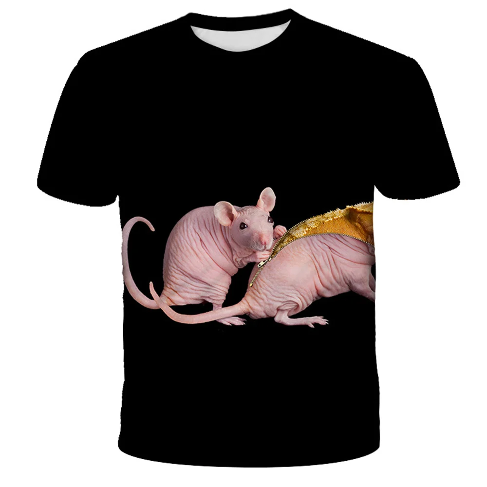 Smiledeer  Summer men's digital printing 3D squirrel series T-shirt