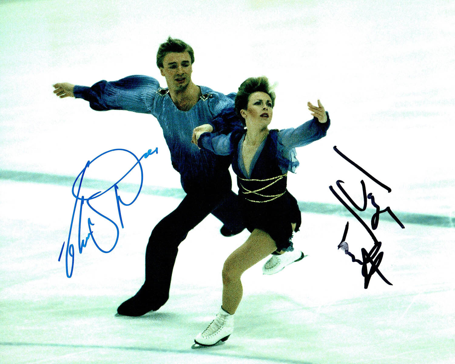 Jayne TORVILL & Christopher DEAN SIGNED Autograph 10x8 Photo Poster painting 3 AFTAL COA Skaters