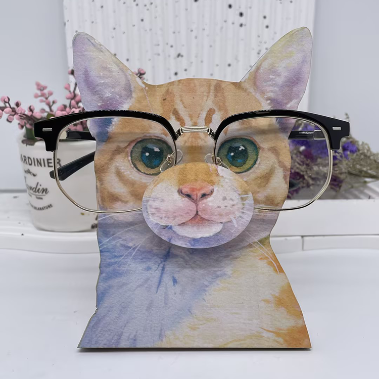 Glasses Holder Stand Gift - Orange Cat