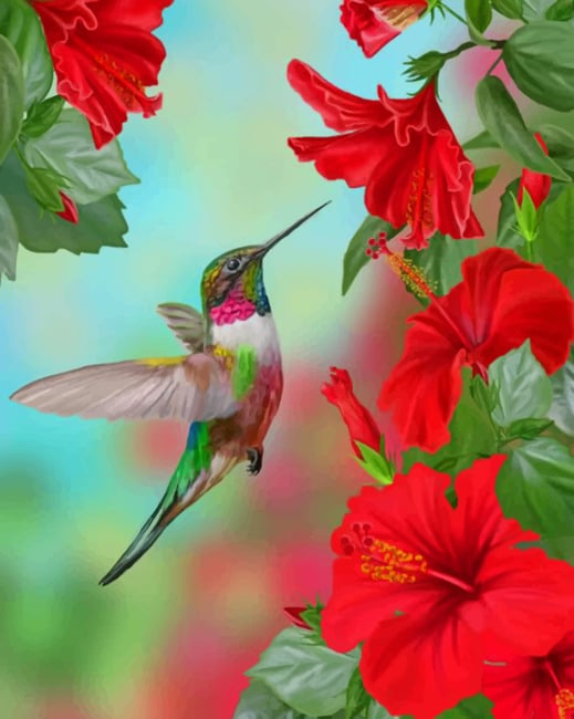 

Hummingbird And Flowers – Paint By Numbers - 40*50CM, 501 Original