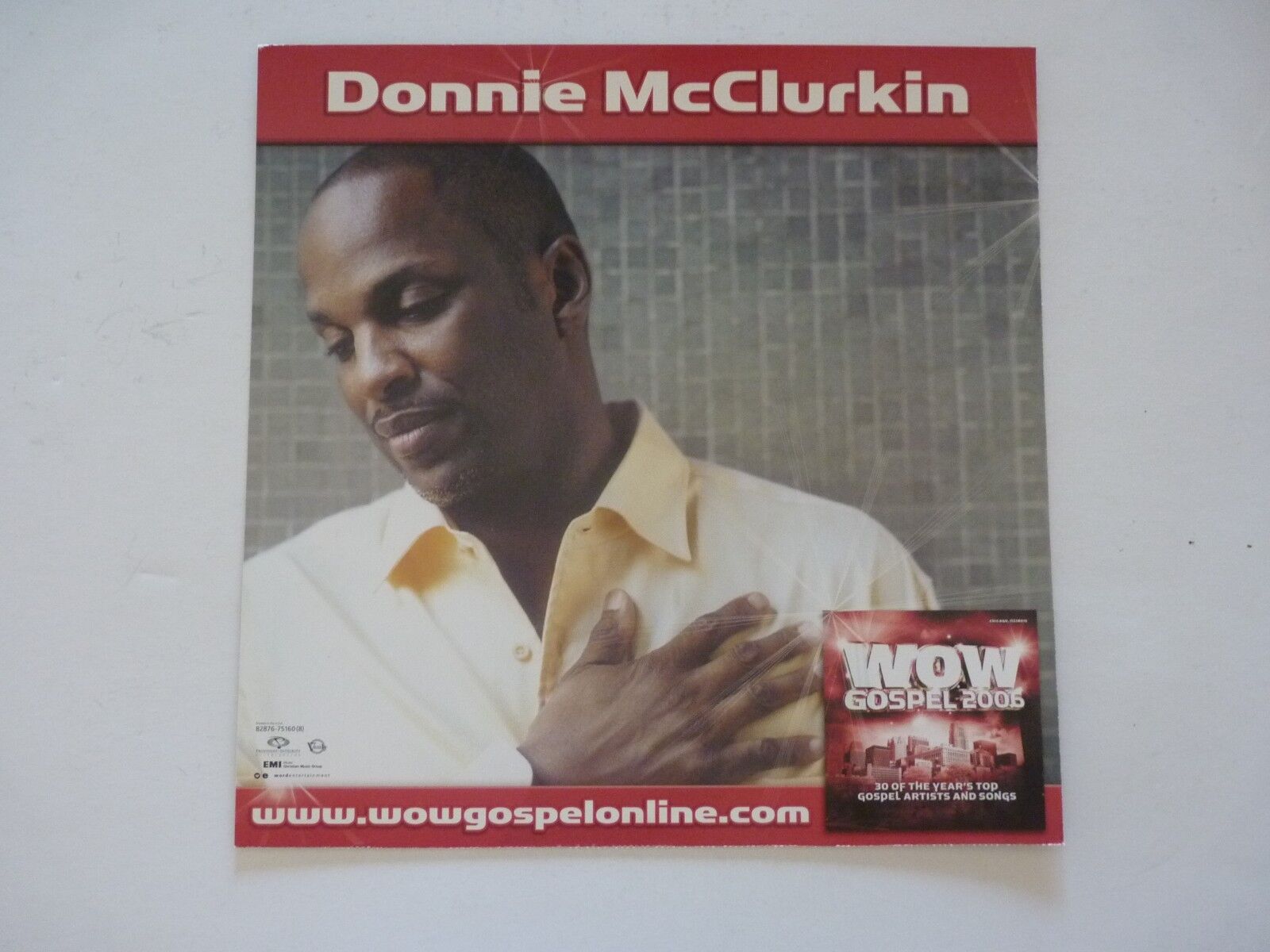 Donnie McClurkin Gospel LP Record Photo Poster painting Flat 12x12 Poster