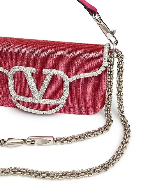 Valentino Garavani Loc&ograve; Embroidered Small Shoulder Bag