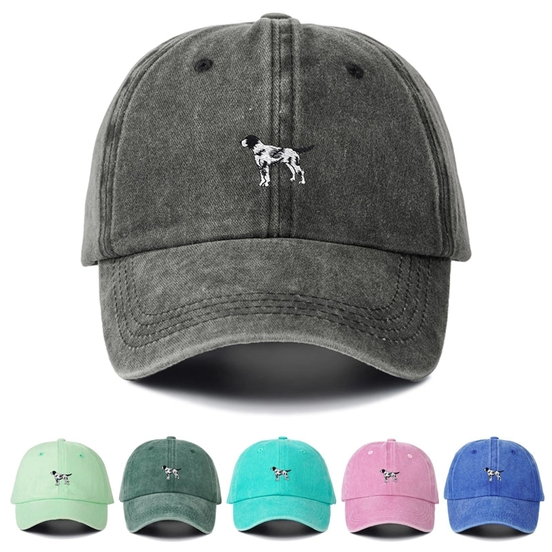 Unisex Commute Dog Embroidery Curved Eaves Baseball Cap