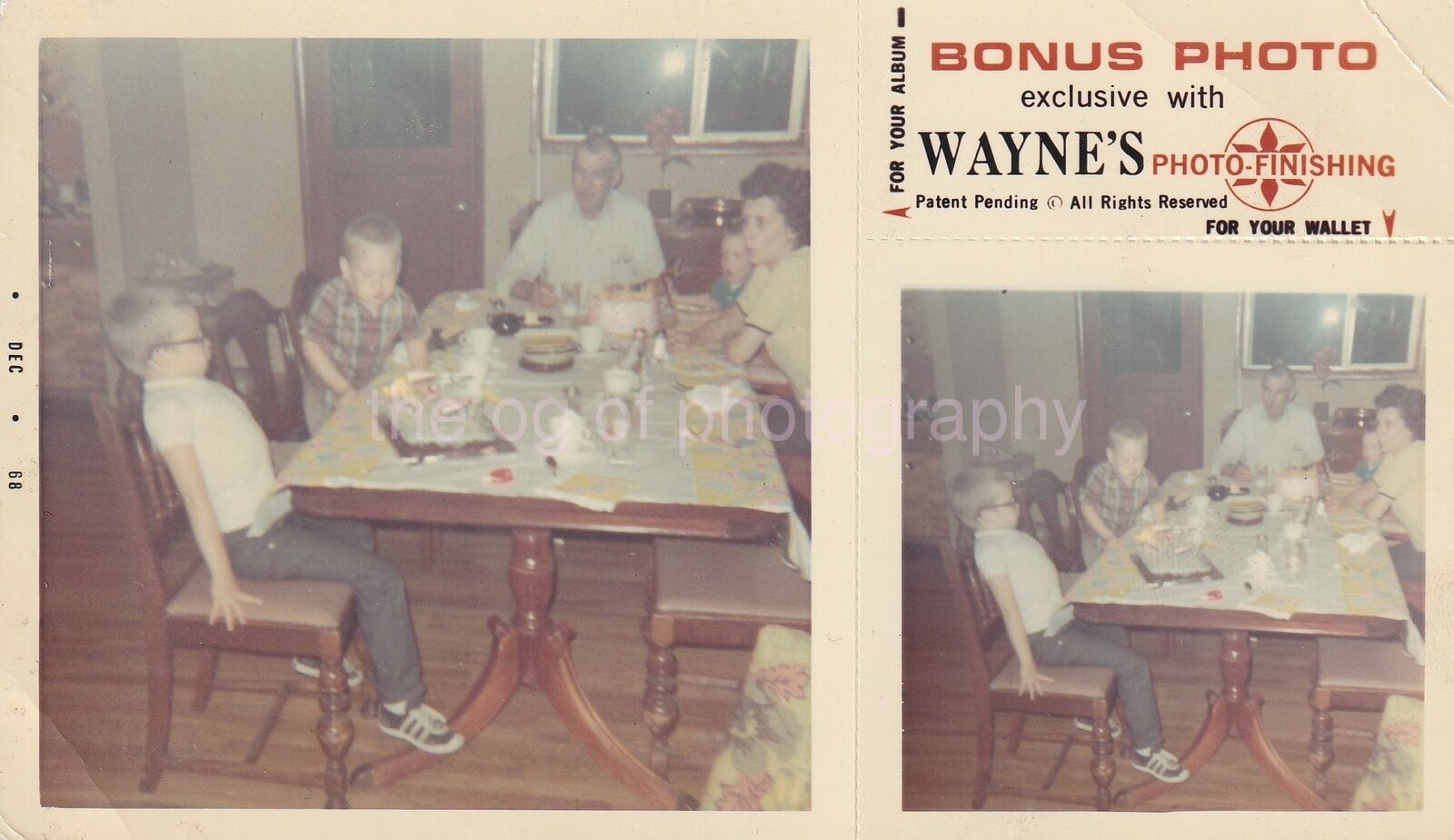 1960's BIRTHDAY BONUS Photo Poster paintingOriginal CAKE Boy Family 91 26 K