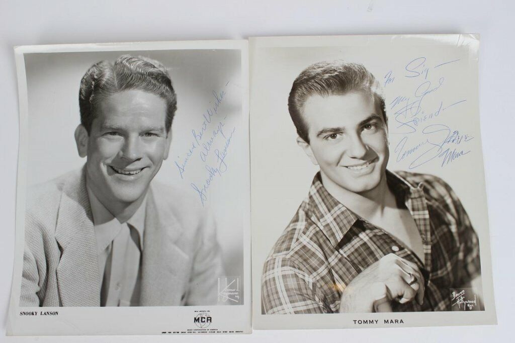 Trio of Singers Signed 8x10 Vintage B&W Promo Photo Poster paintings - JSA