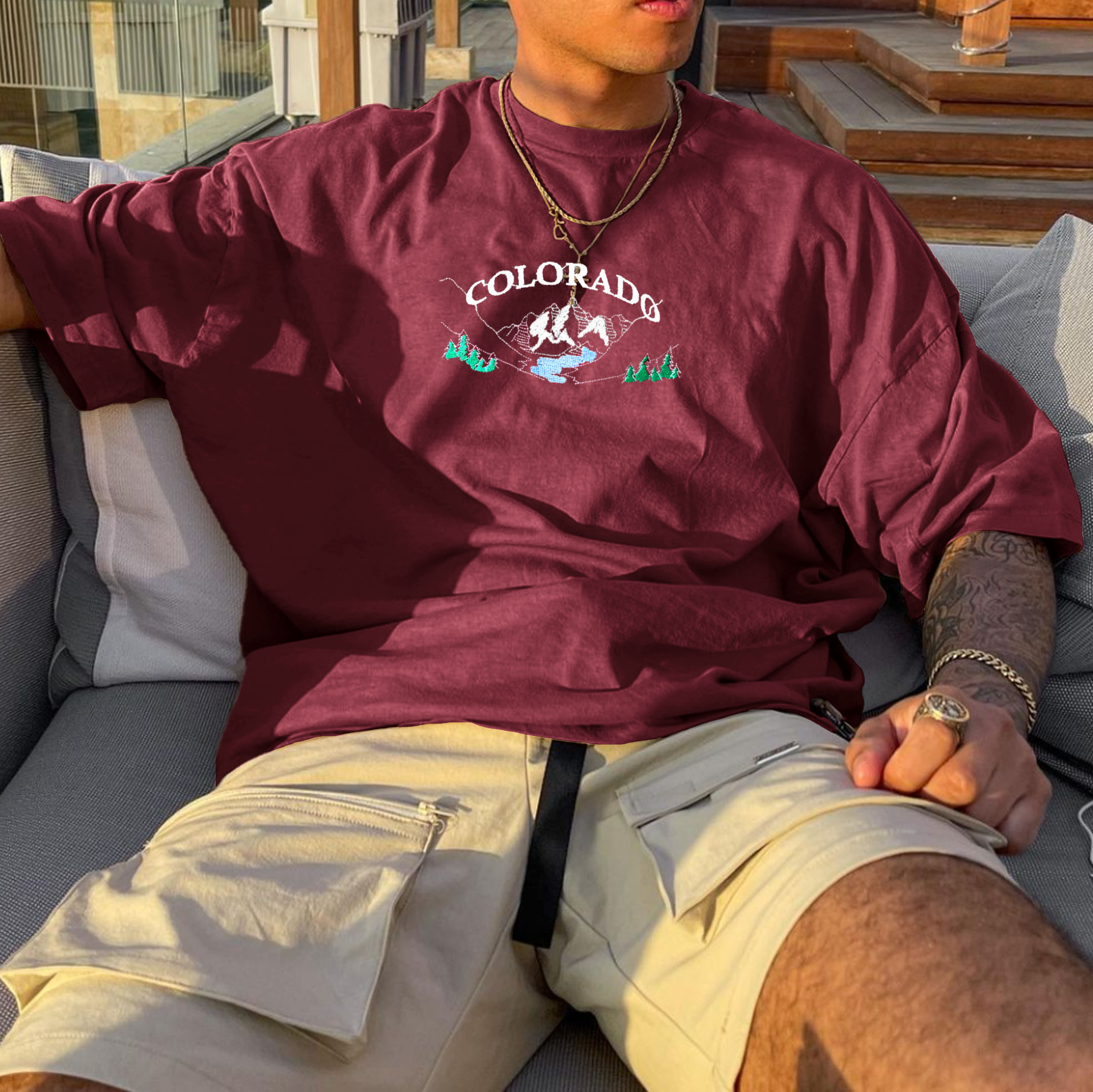 Unisex Vintage Colorado Print T-shirt