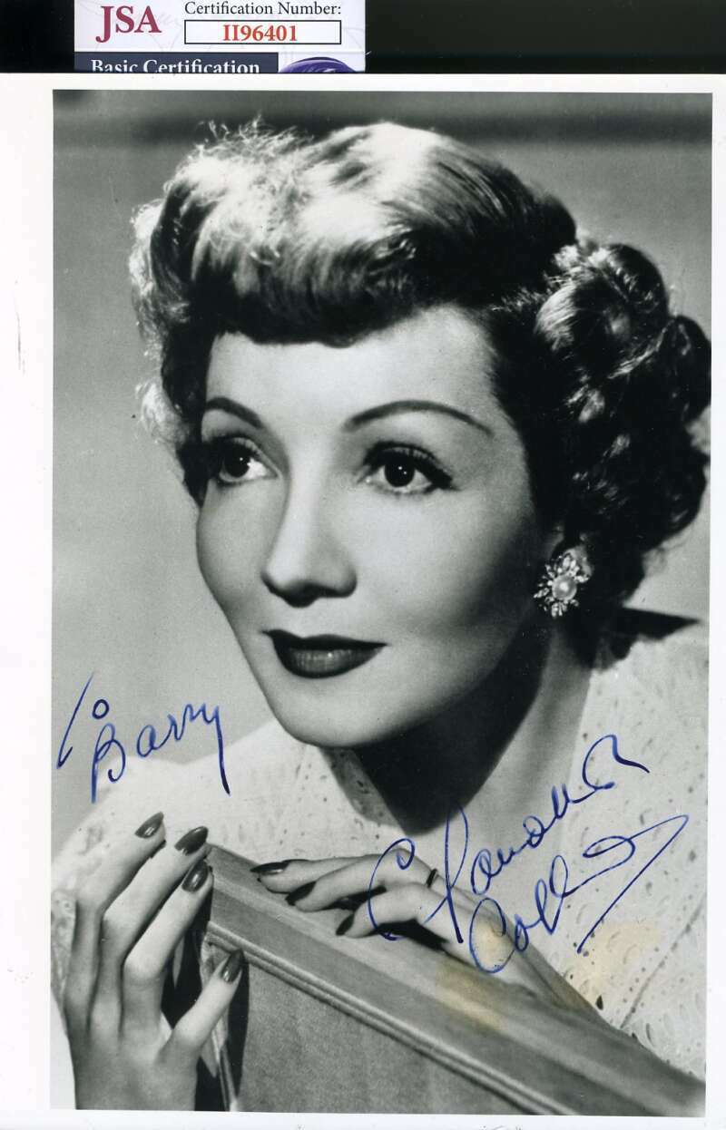 Claudette Colbert JSA Coa Signed 8x10 Photo Poster painting Autograph