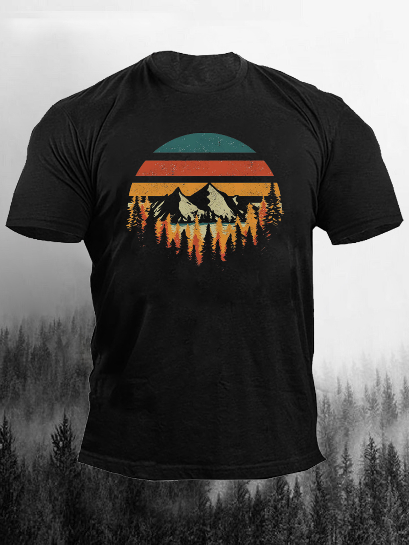 Men's Nature Deeply Wild Printed Outdoor Casual Short-sleeved T-shirt