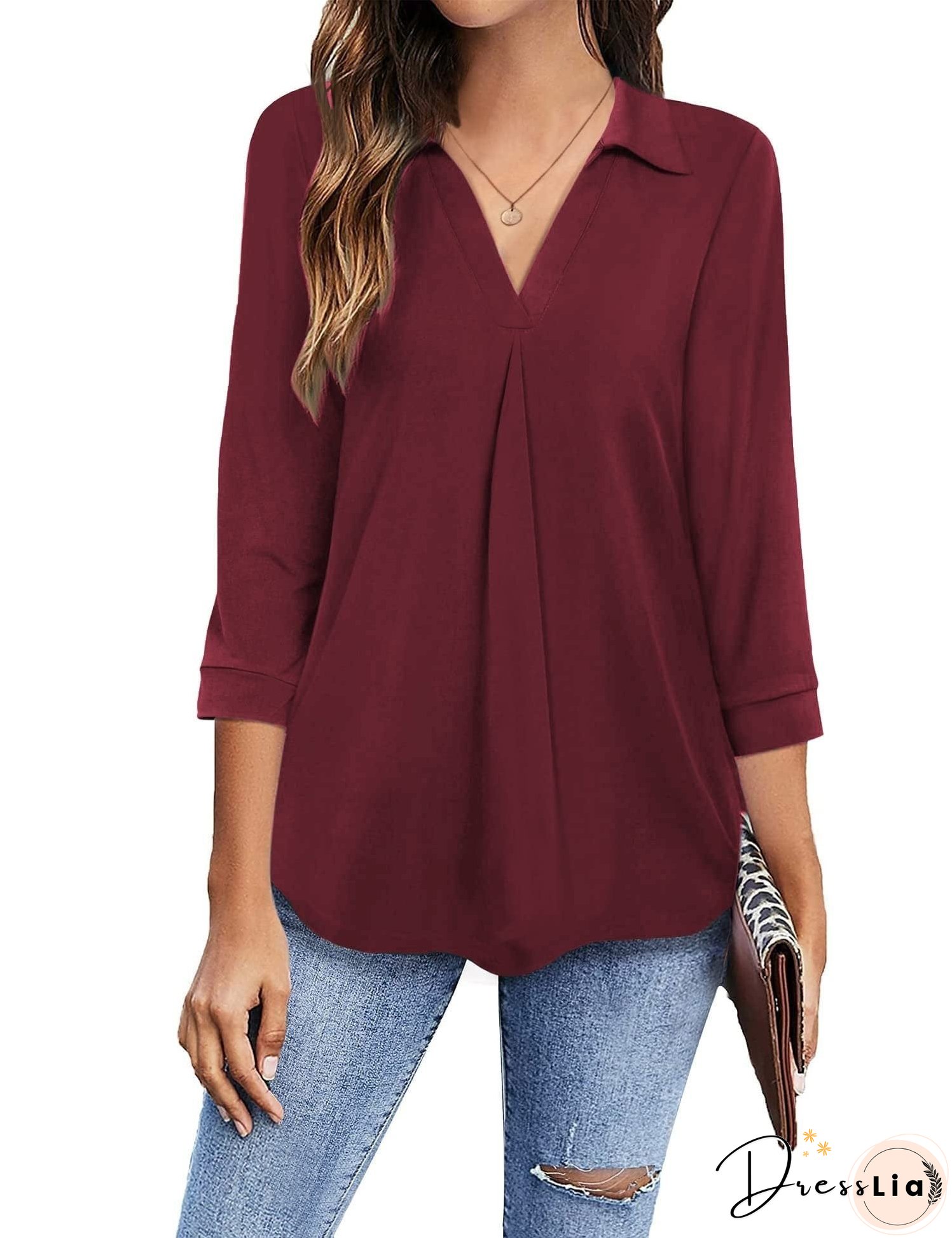 Elegant V Neck Blouse for Women