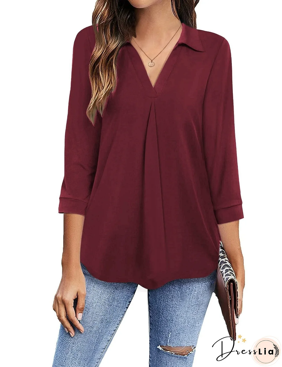 Elegant V Neck Blouse for Women