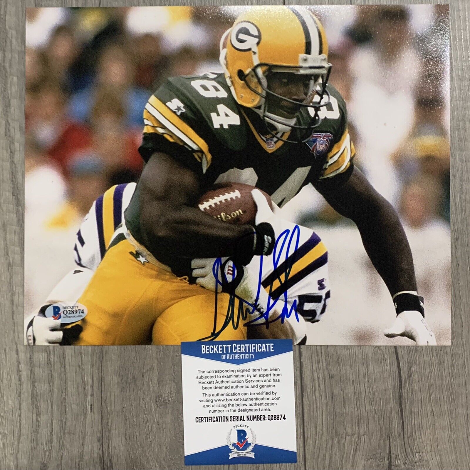 sterling sharpe signed autographed 8 x 10 Photo Poster painting beckett bas coa