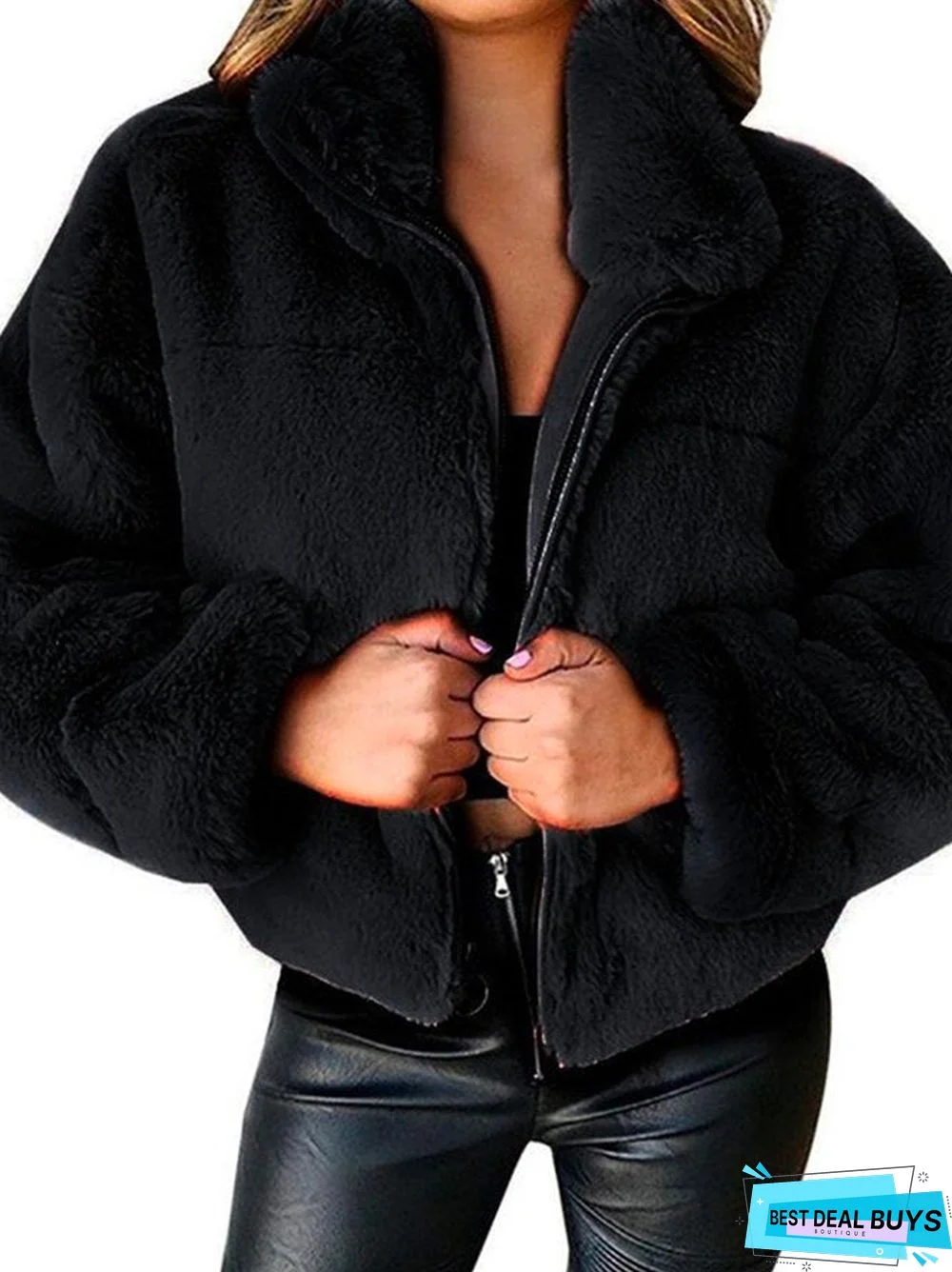 Zipper Cardigan Plush Warm Jacket