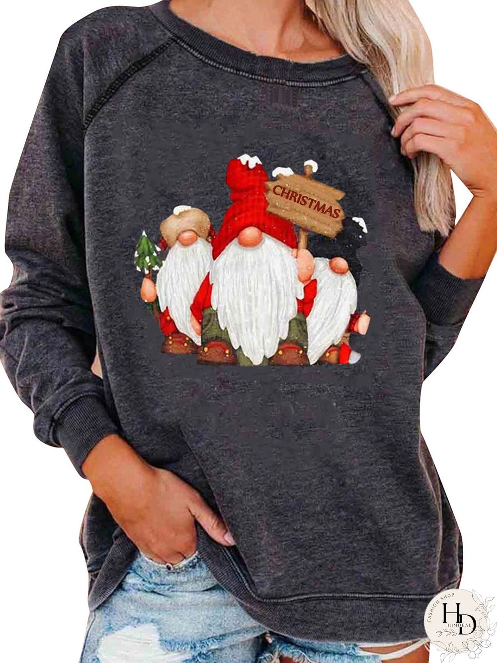 Long Sleeve Floral-Print Sweatshirts
