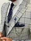 Argeli Dark Gray Plaid Slim Fit Suit
