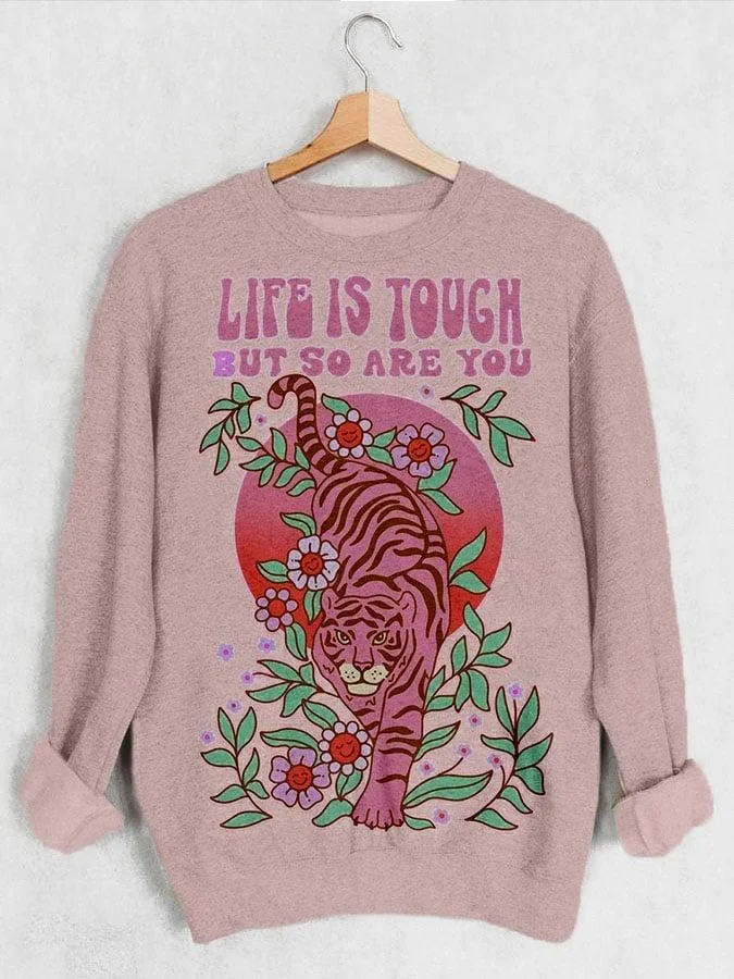 Animal Retro Casual Long Sleeve Print Sweatshirt