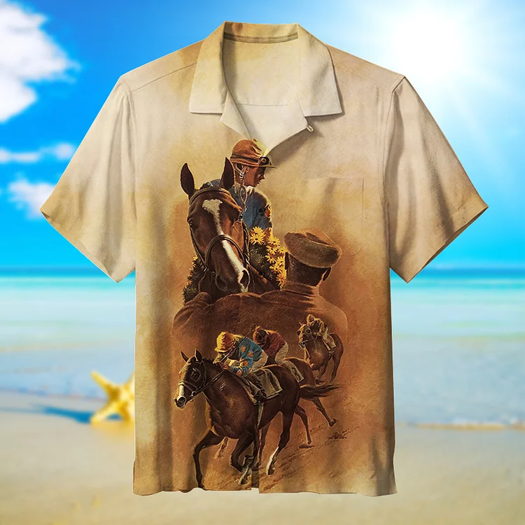 Horse Racing Art |Unisex Hawaiian Shirt