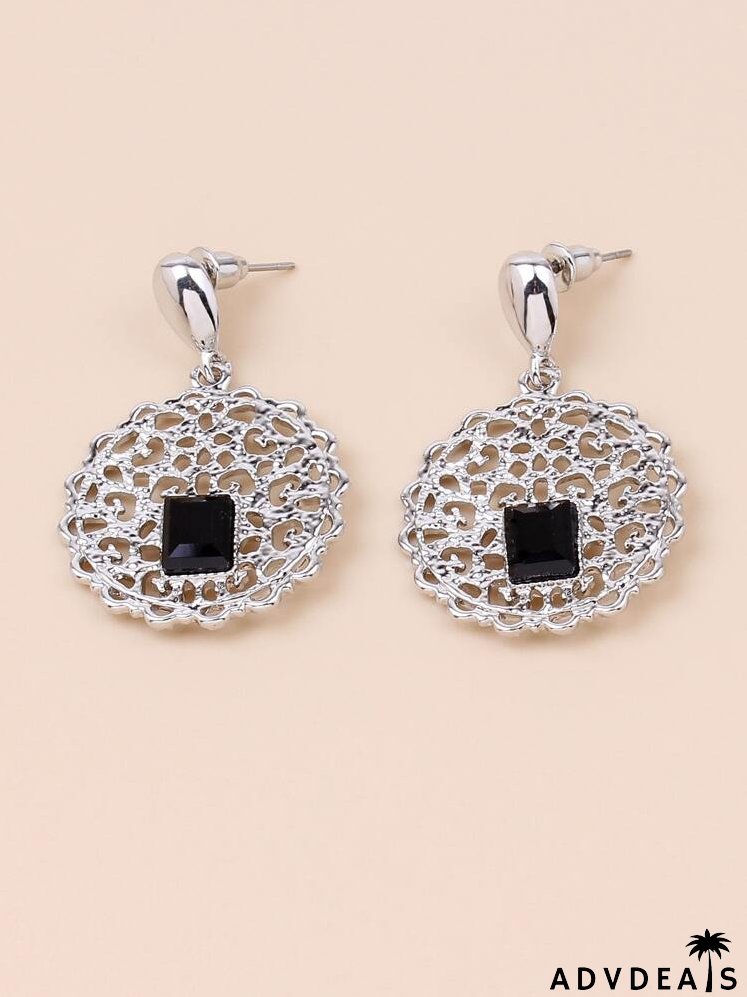 Crystal Decor Drop Earrings