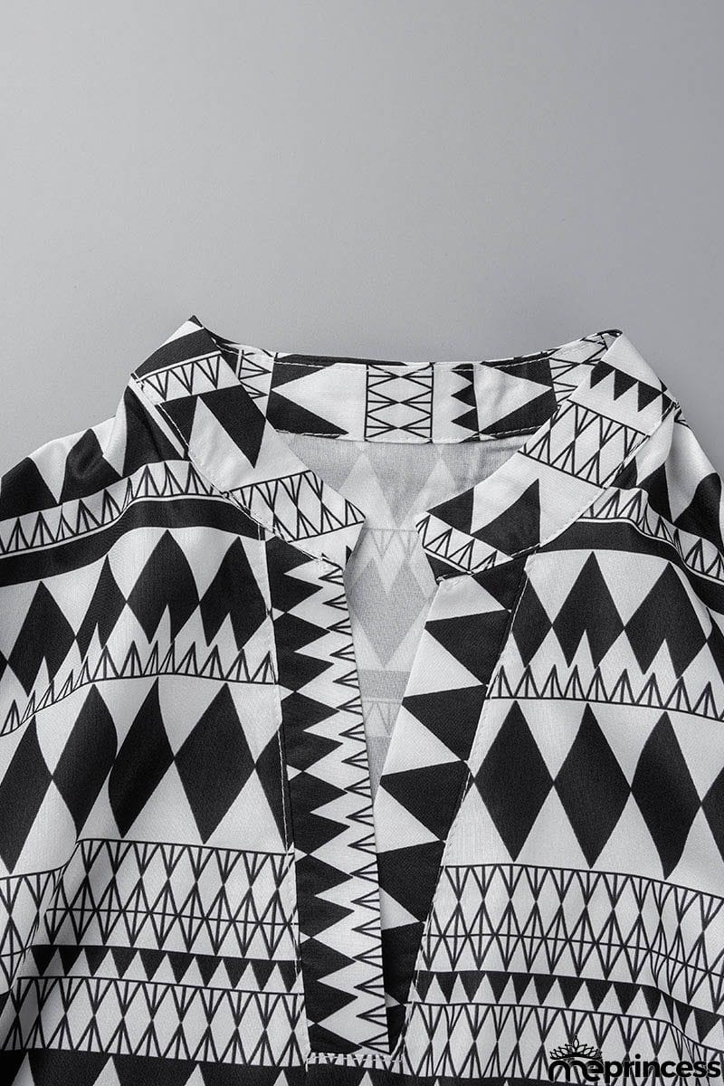 Elegant Geometric Patchwork Fold V Neck A Line Dresses(4 Colors)