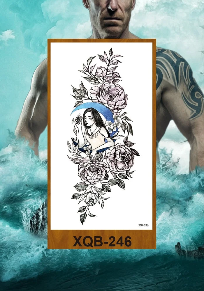 Temporary Tattoos Stickers Woman Arm Neck Chest Fake Necklace Tattos Girl Flower Cute Pussy Cat Body Makeup Waterproof Serpenti